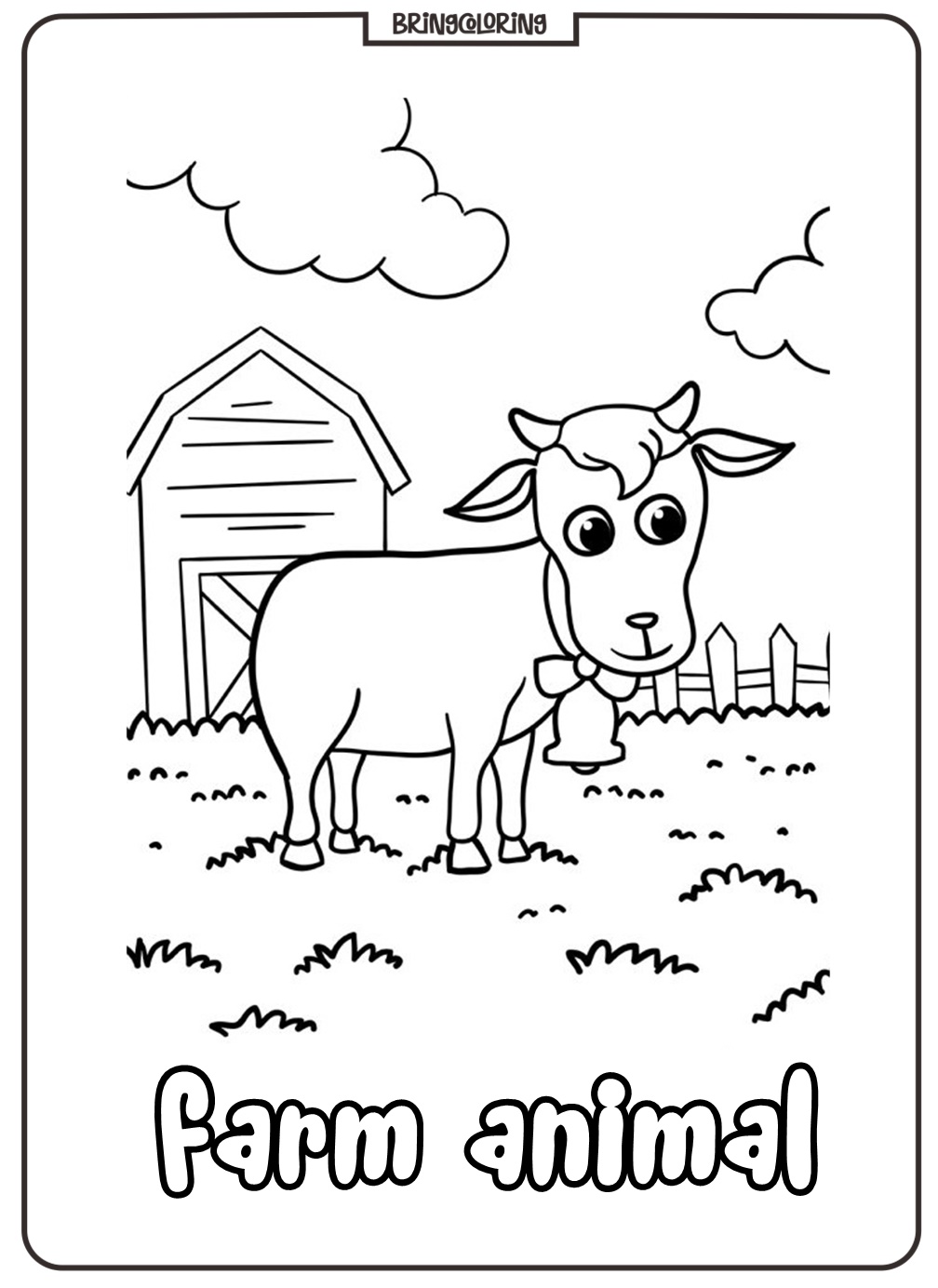 Online Farm Animal Coloring Page Online Farm Animal Coloring Page
