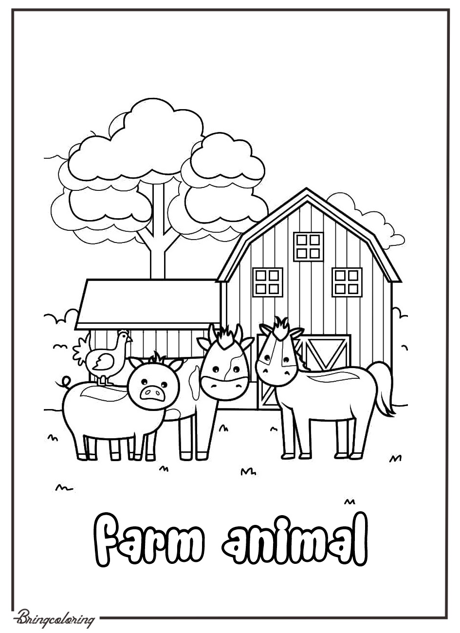 Online Farm Animal Coloring Pages Online Farm Animal Coloring Pages