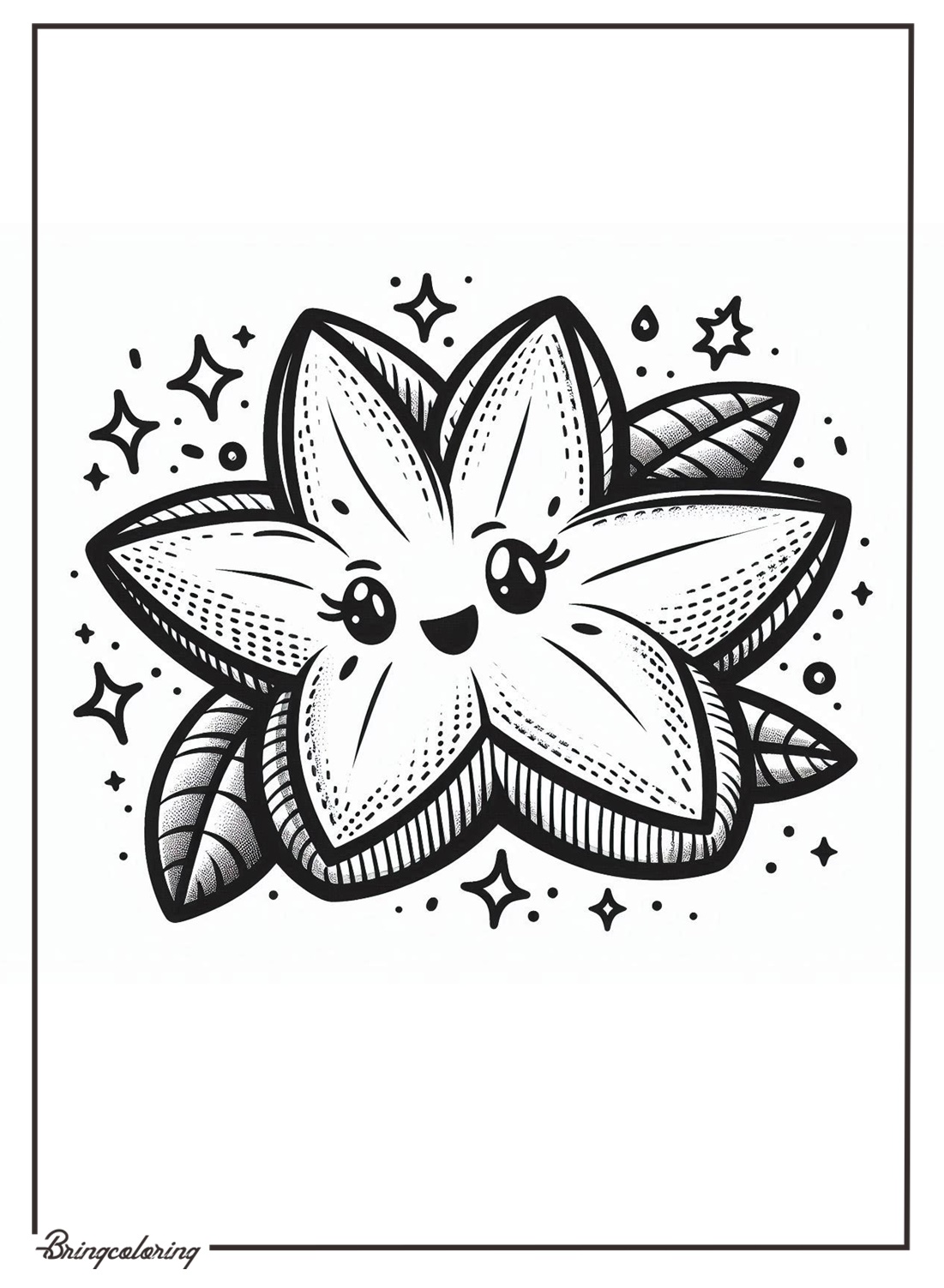 Starfruit coloring pages for kids Starfruit coloring pages for kids