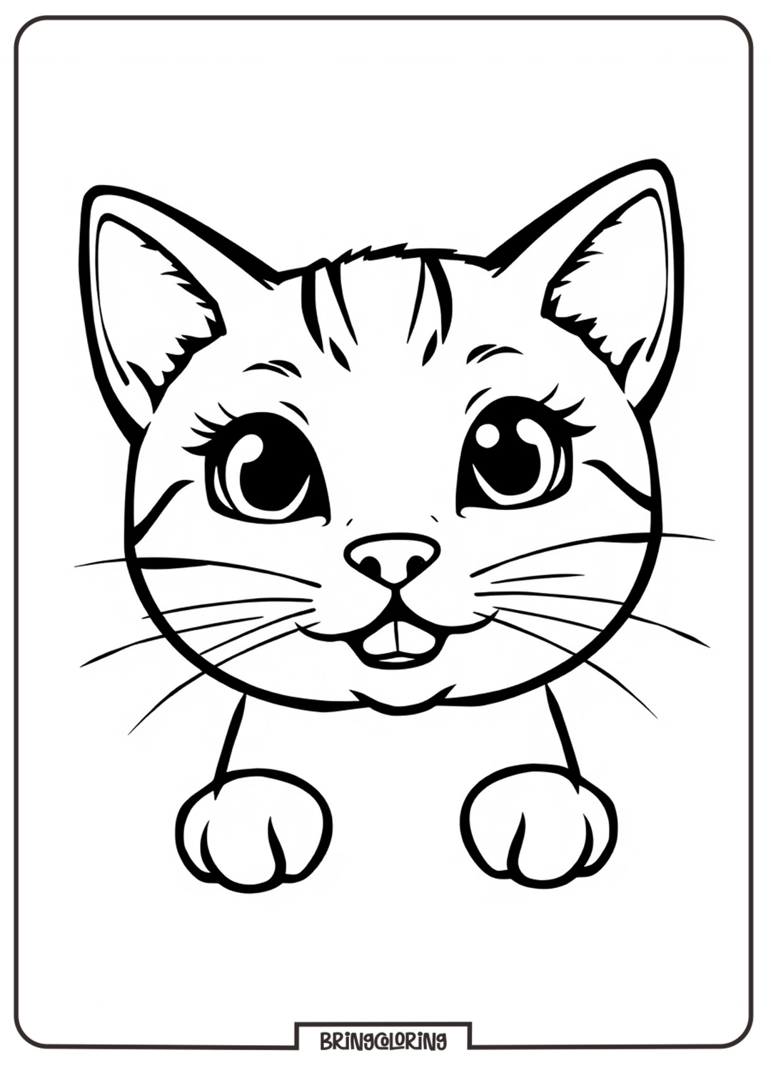 cat face coloring page for kids cat face coloring page for kids