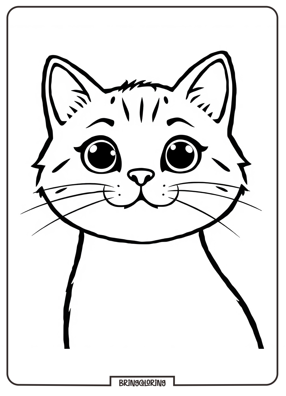 cute cat face coloring page for kids cute cat face coloring page for kids