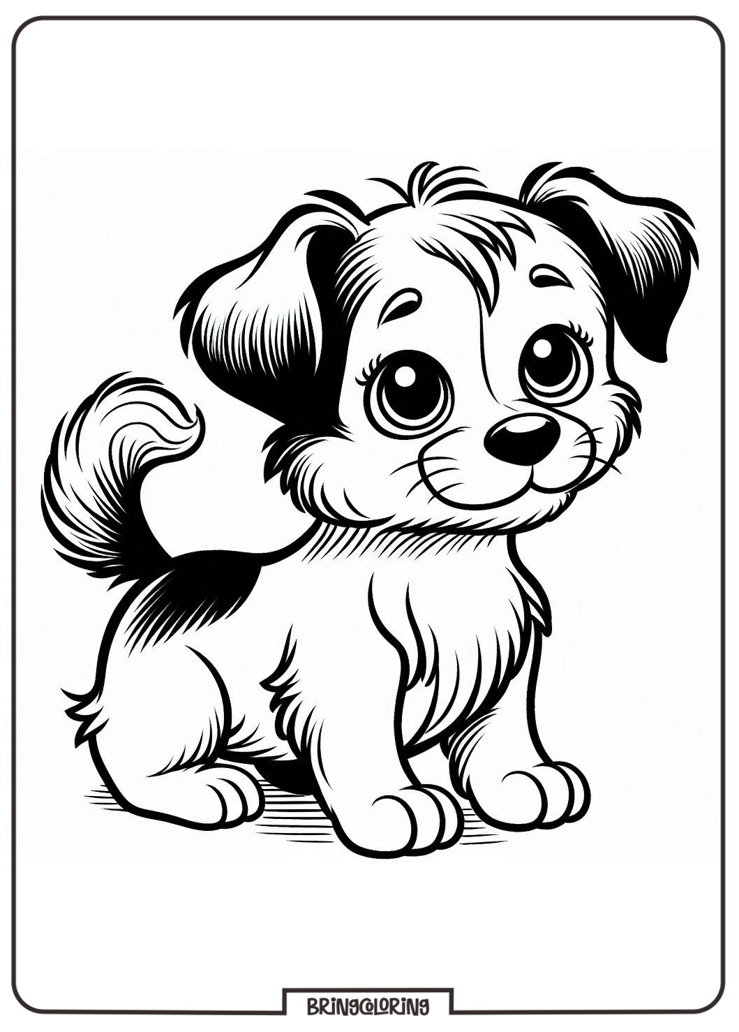 cute pet dog coloring online for kids