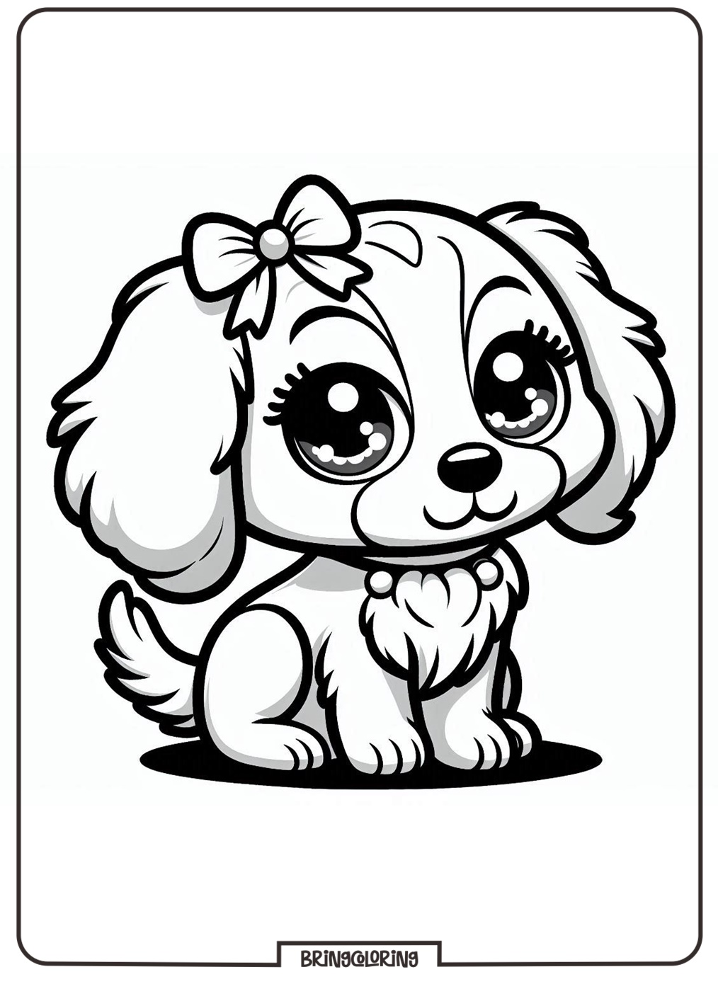 cute pet dog coloring online