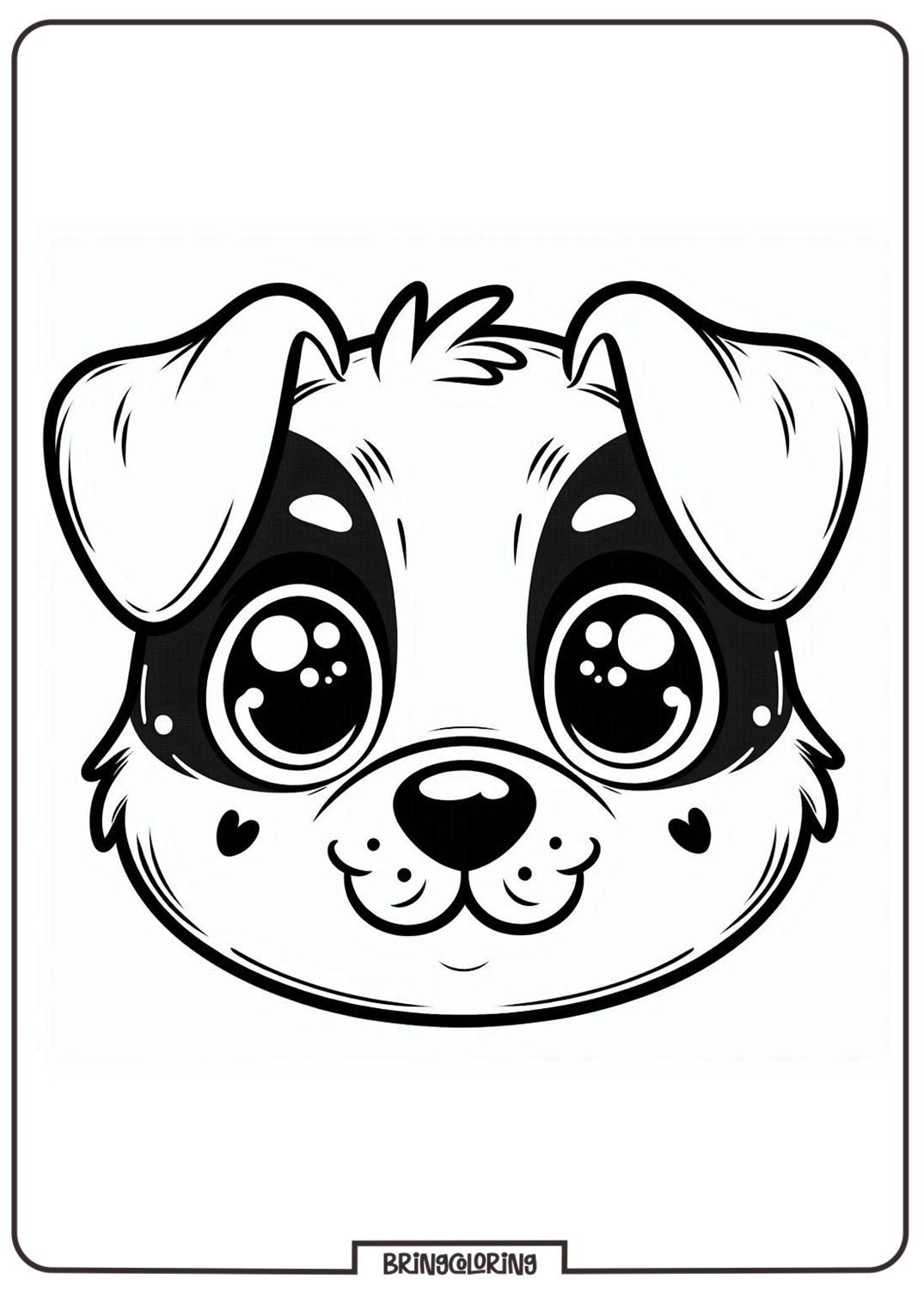 dog face coloring online for kids