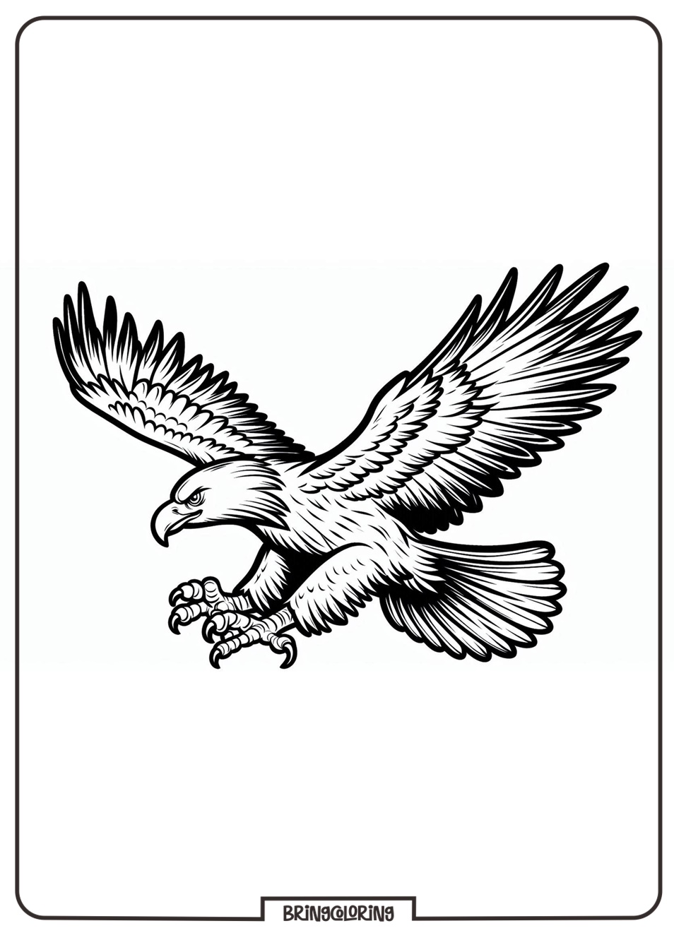 eagle fly coloring page for kid eagle fly coloring page for kid