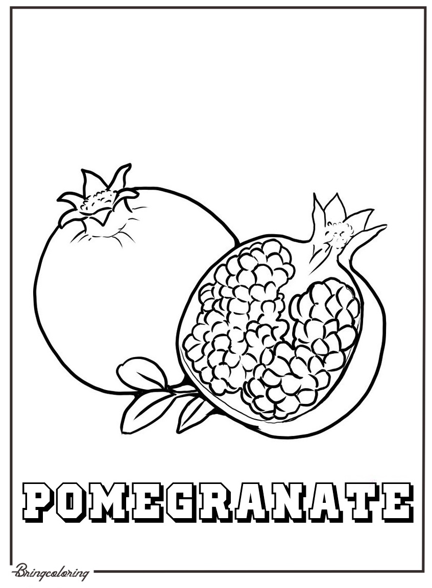 online pomegranate fruit coloring online pomegranate fruit coloring