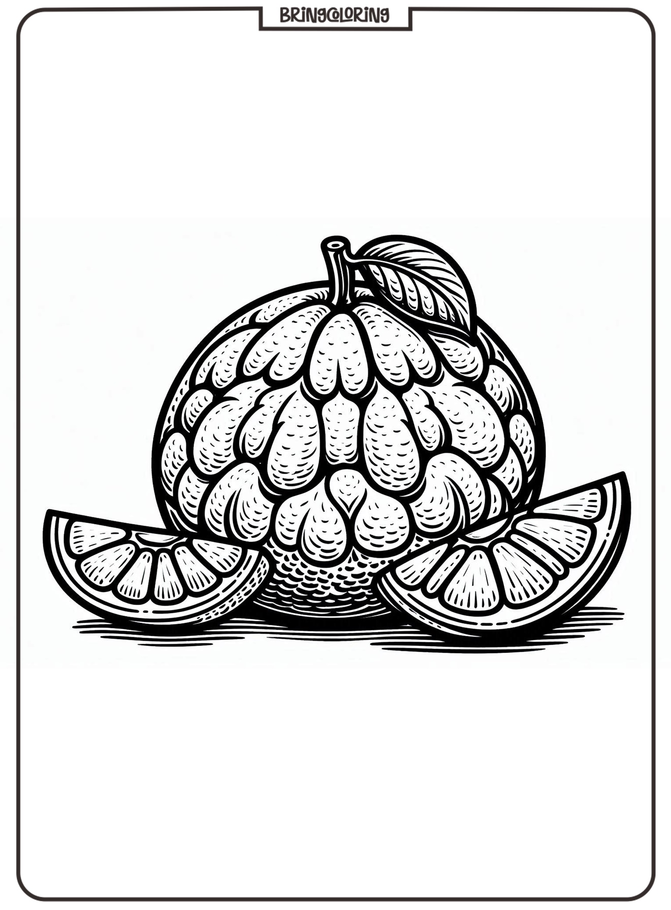 pomelo fruit coloring pages