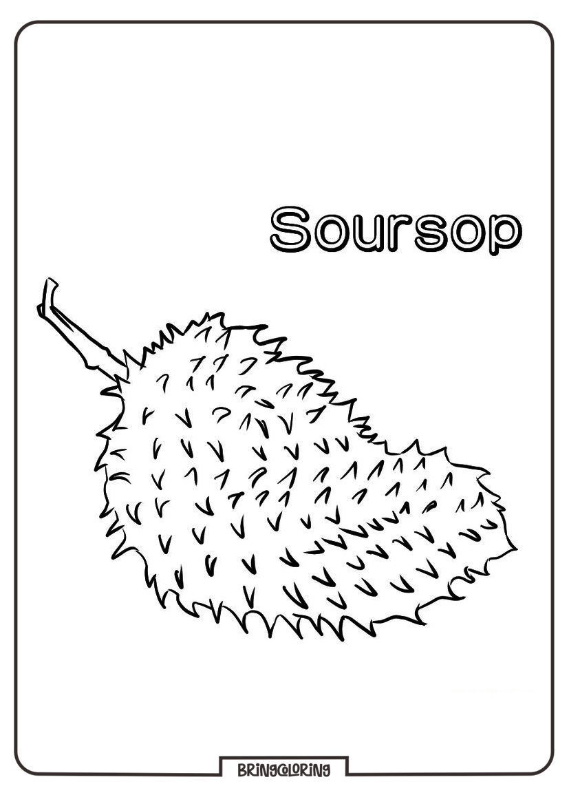 printable soursop fruit coloring page