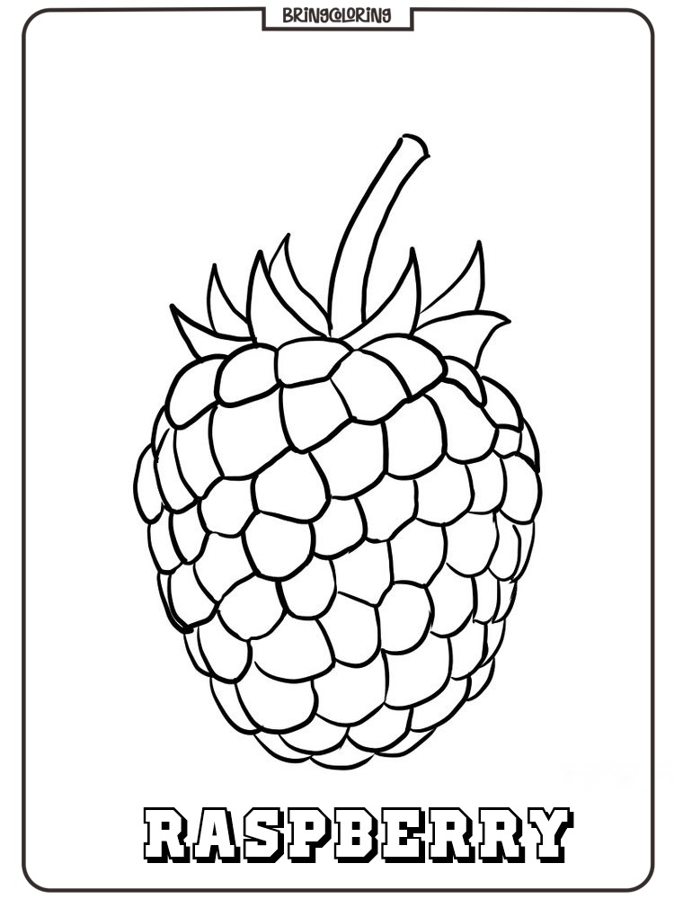 raspberry fruit coloring page