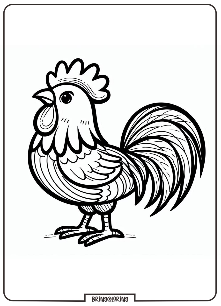 rooster coloring page for kids rooster coloring page for kids