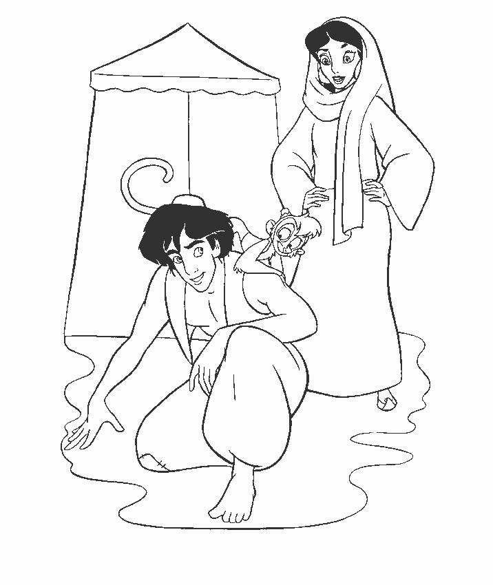 Aladdin Coloring Book Pages