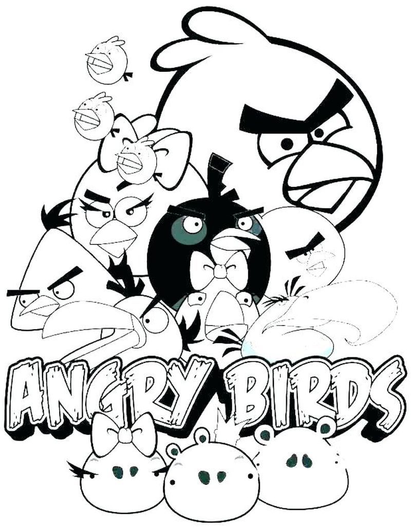 Angry Birds Bomb Bird Coloring Pages