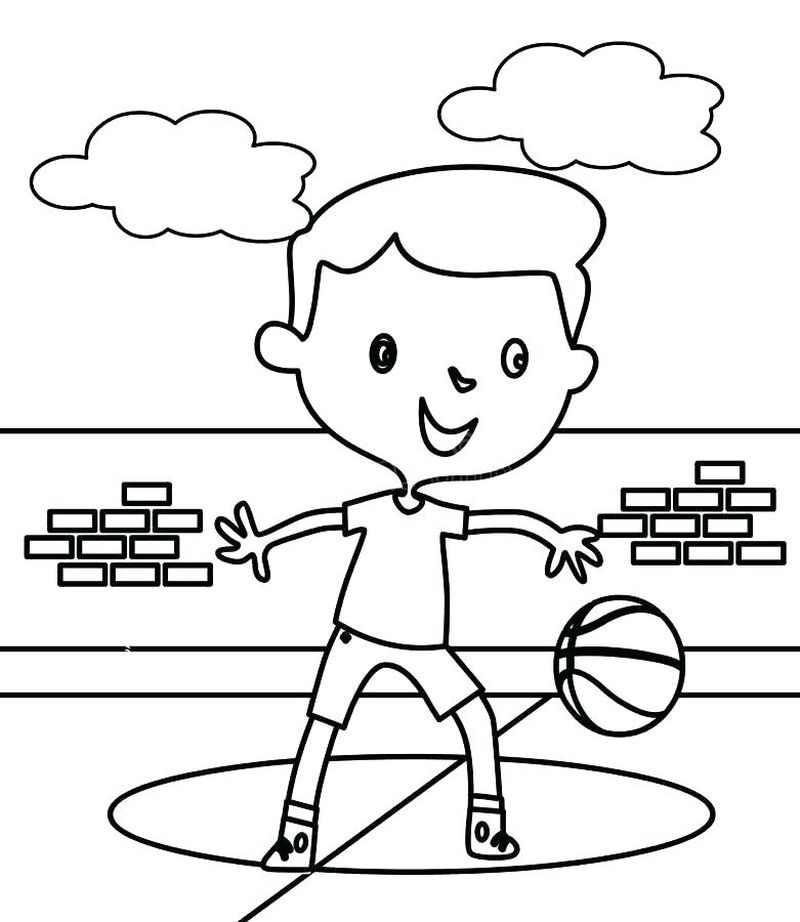 Basketball Court Coloring Pages