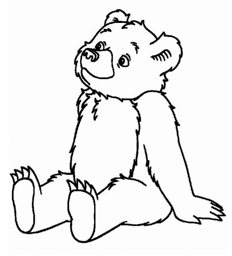 Bear And Balloons Coloring Page