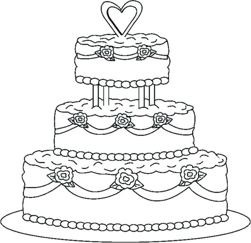 Birthday Cake Age 6 Coloring Page