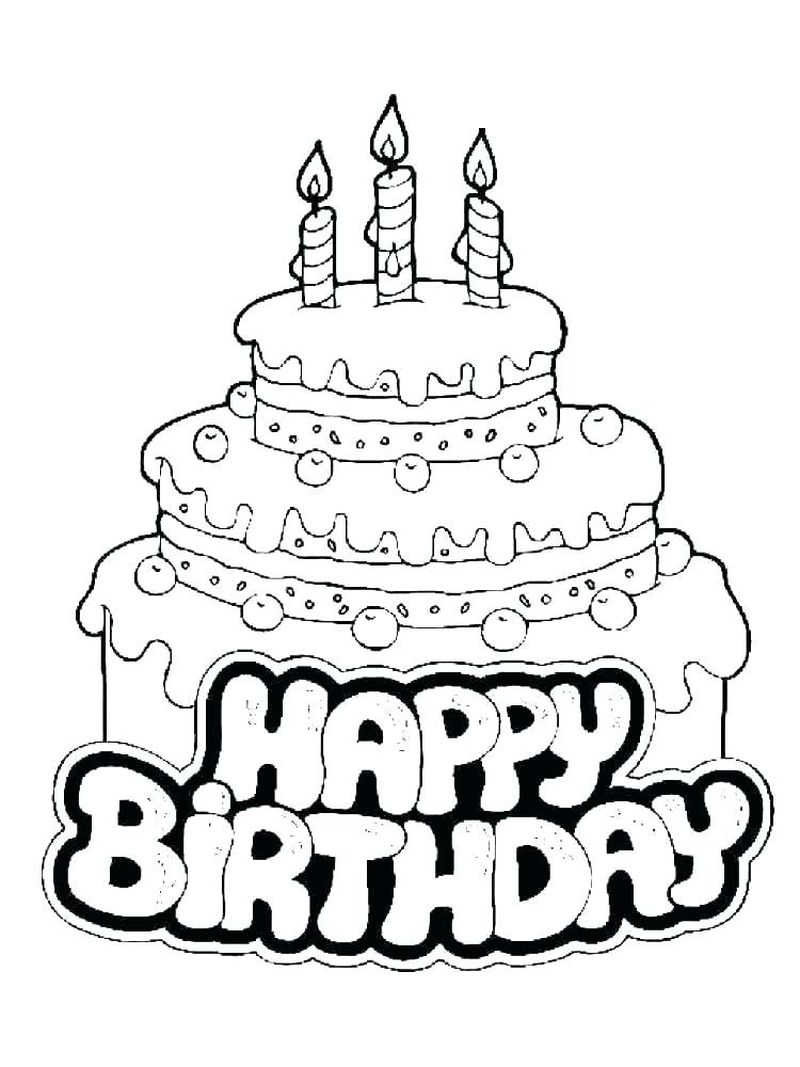 Birthday Cake Coloring Page Free Printable