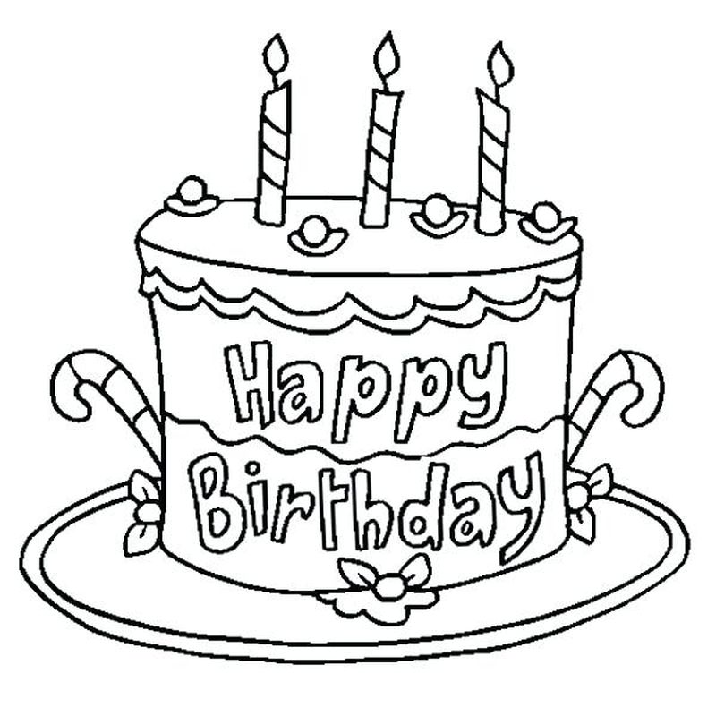 Birthday Cake Coloring Page Pdf