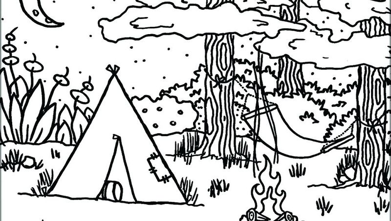 Camping Coloring Pages For Adults Free