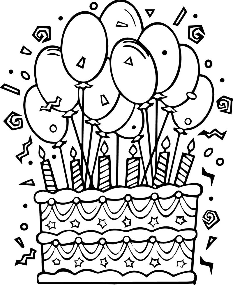 Chocolate Cake Coloring Pages