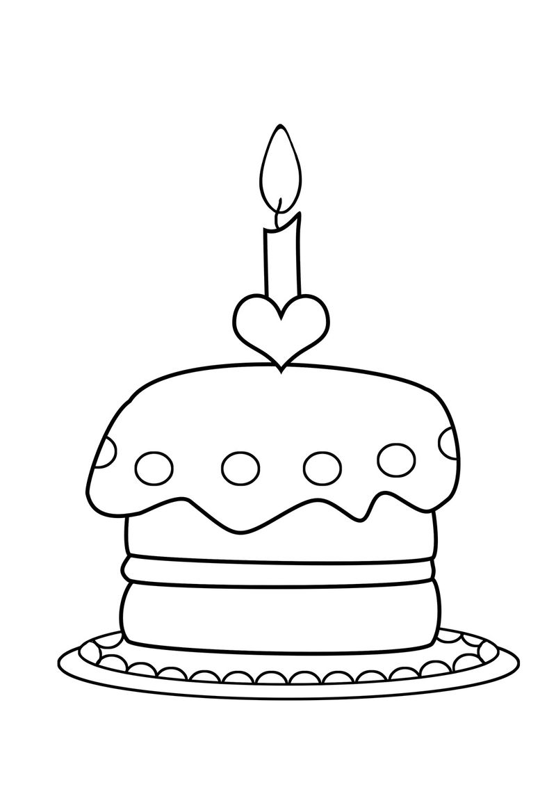 Coloring Pages Showing A Piece Of Double Layer, Frosted Cake