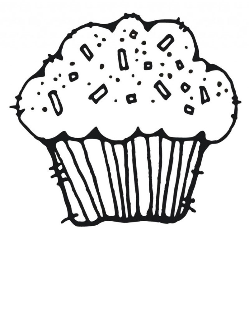 Cupcake Birthday Coloring Pages