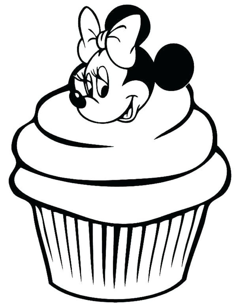 Cupcake Clipart Coloring Pages