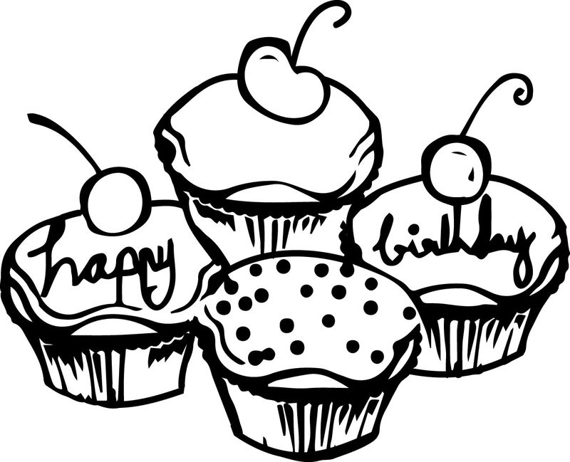 Cupcake Coloring Pages Mix