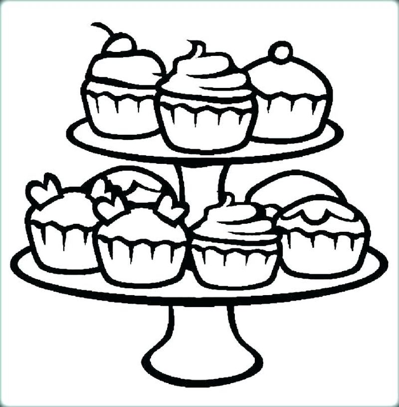 Cupcake ,Cookie,And Cake Coloring Pages