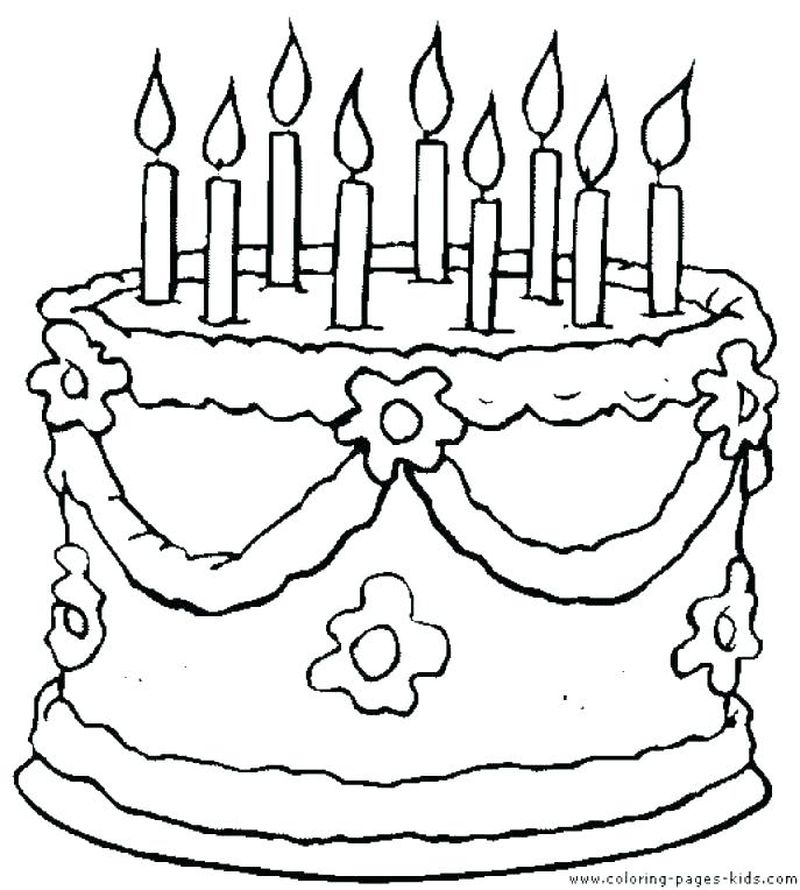 Free Birthday Cake Coloring Pages To Print