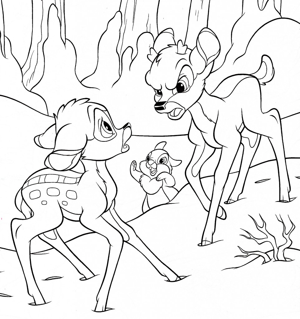 Free Coloring Pages Bambi And Friends