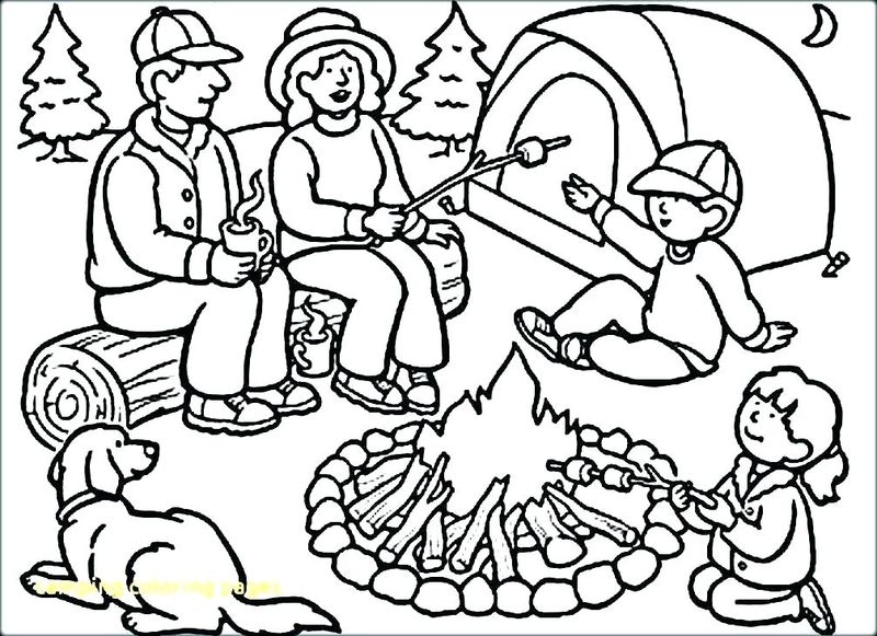 Girl Scout Camping Coloring Pages