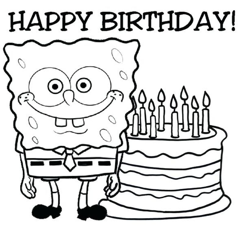 Happy Birthday Cake Coloring Pages