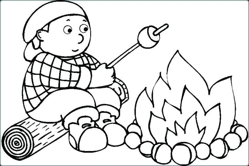 Hello Kitty Camping Coloring Pages Free