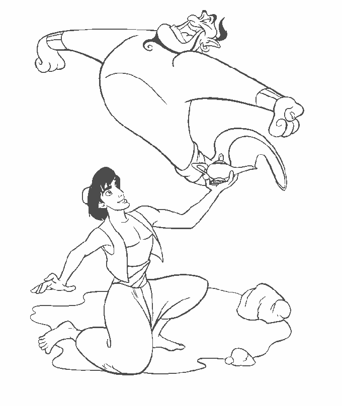 Jasmine Aladdin Disney Coloring Pages