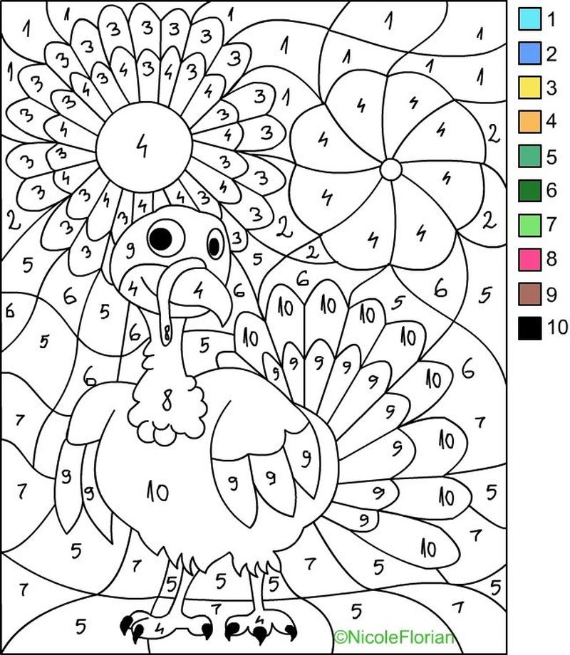 Printable Color By Number Coloring Pages Free