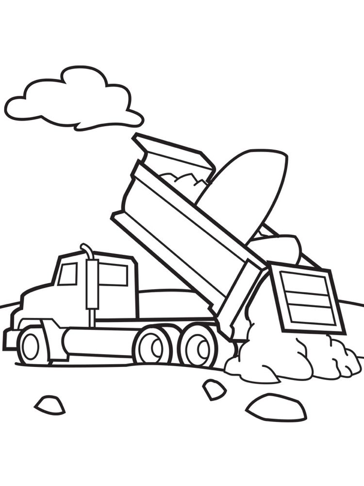 Printable Dump Truck Coloring Pages Easy