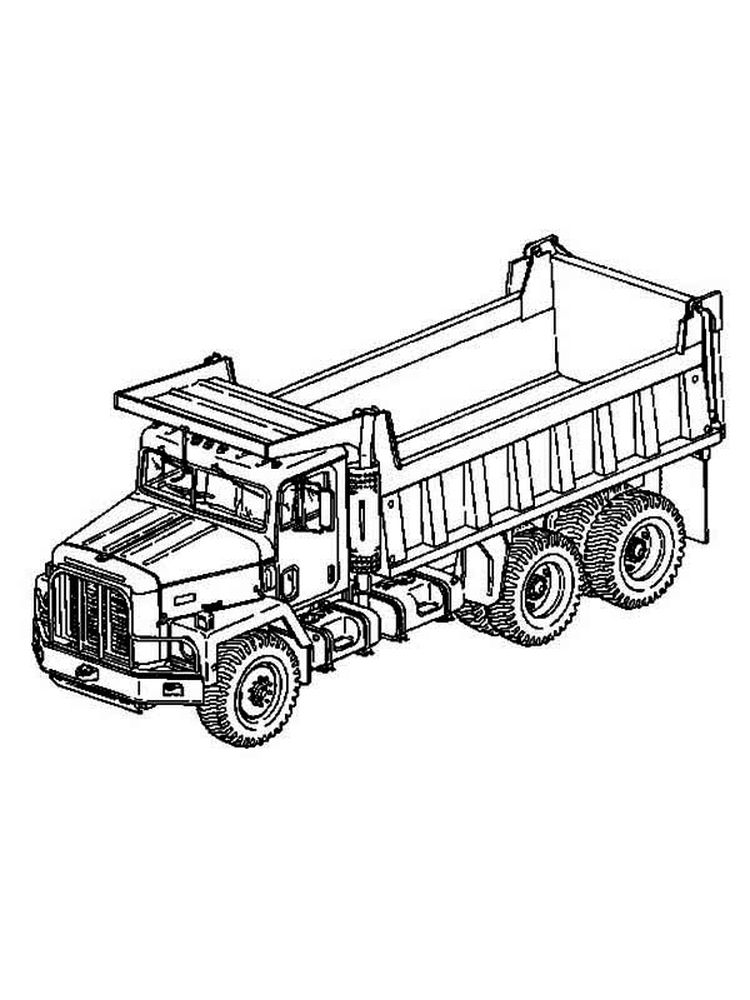 Printable Happy Dump Truck Coloring Pages