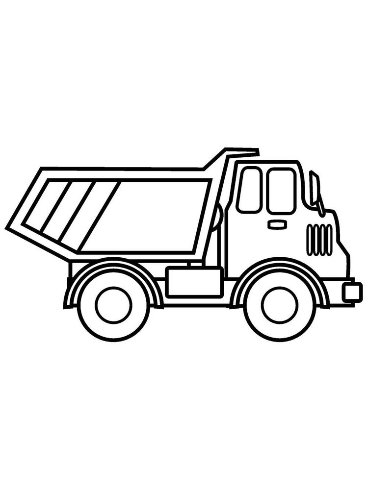 Printable Large Dump Truck Coloring Page