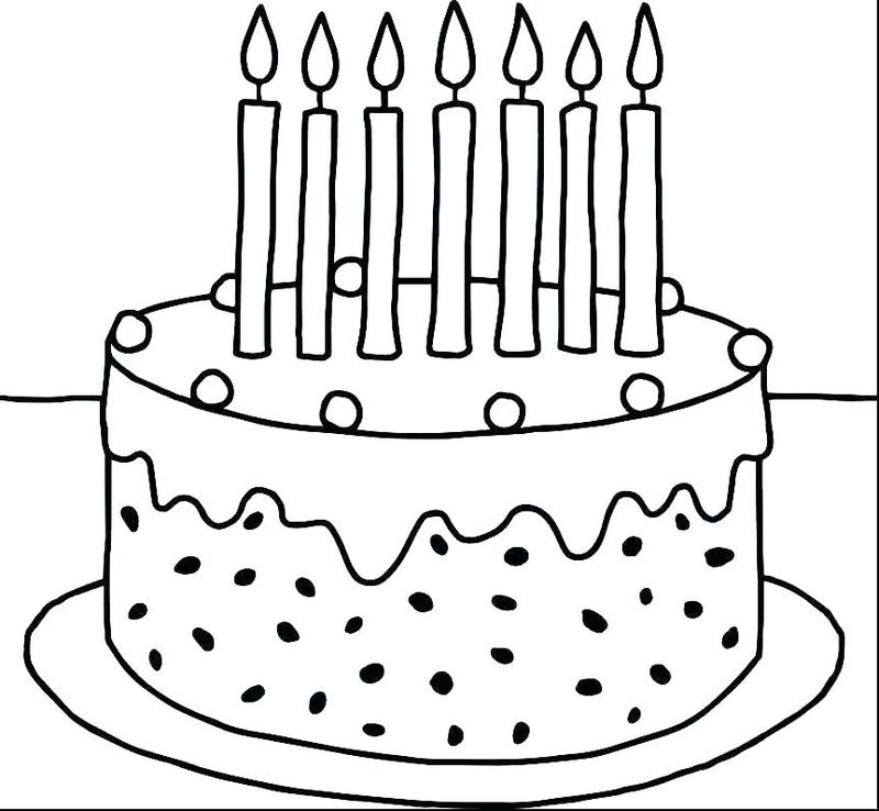 Unicorn Birthday Cake Coloring Pages