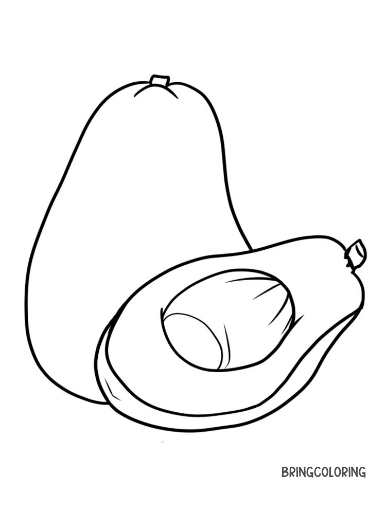 avocado coloring page free pdf