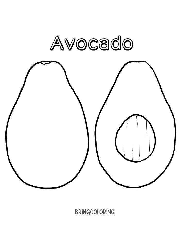 avocado coloring page print