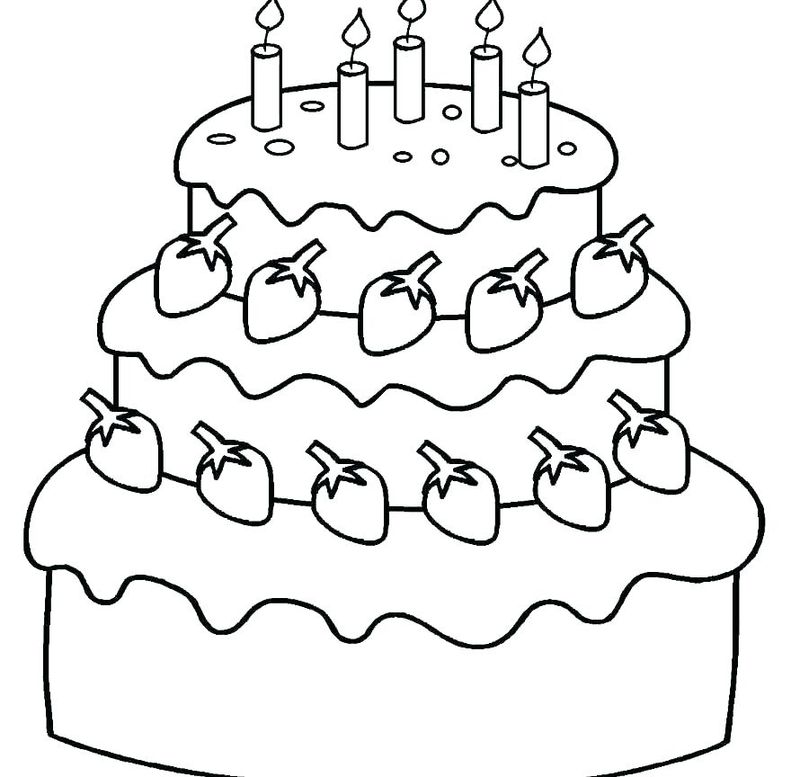 birthday cake coloring pages free