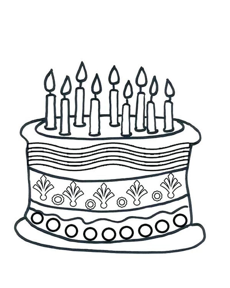 cake coloring pages birthday