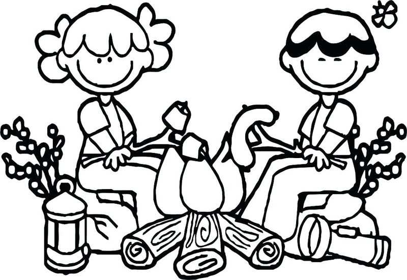 camping coloring pages for preschool Free