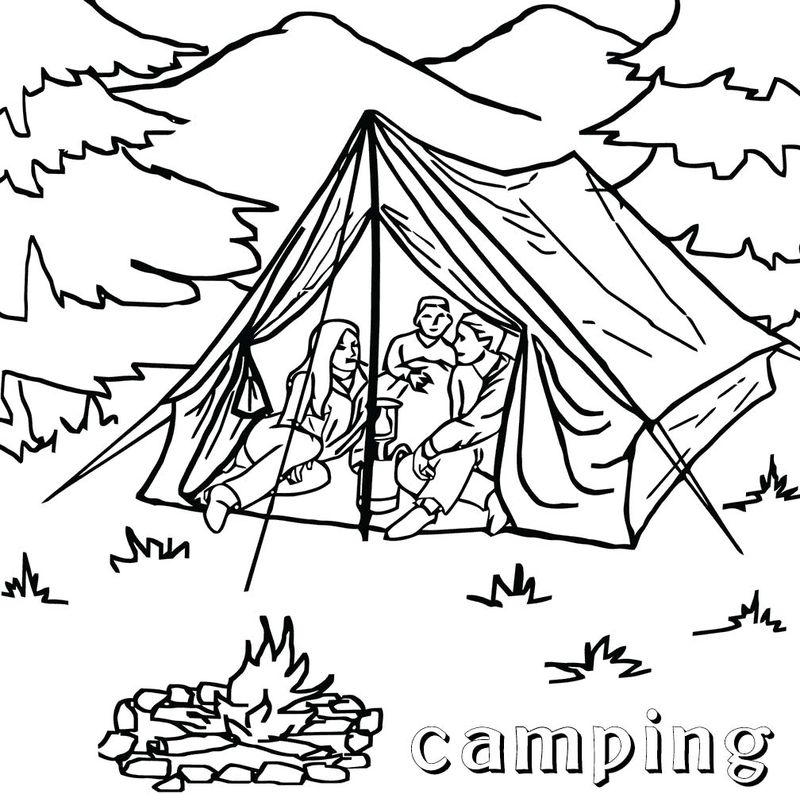 camping themed coloring pages