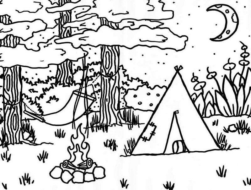 camping trip coloring pages