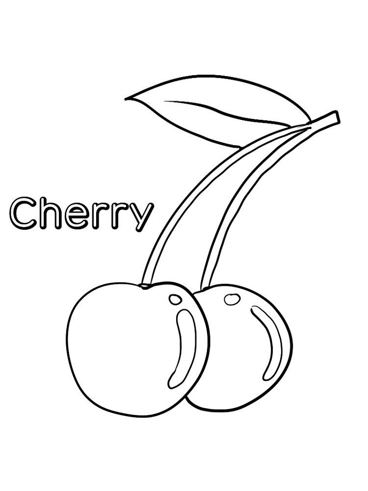 cherry coloring page print free