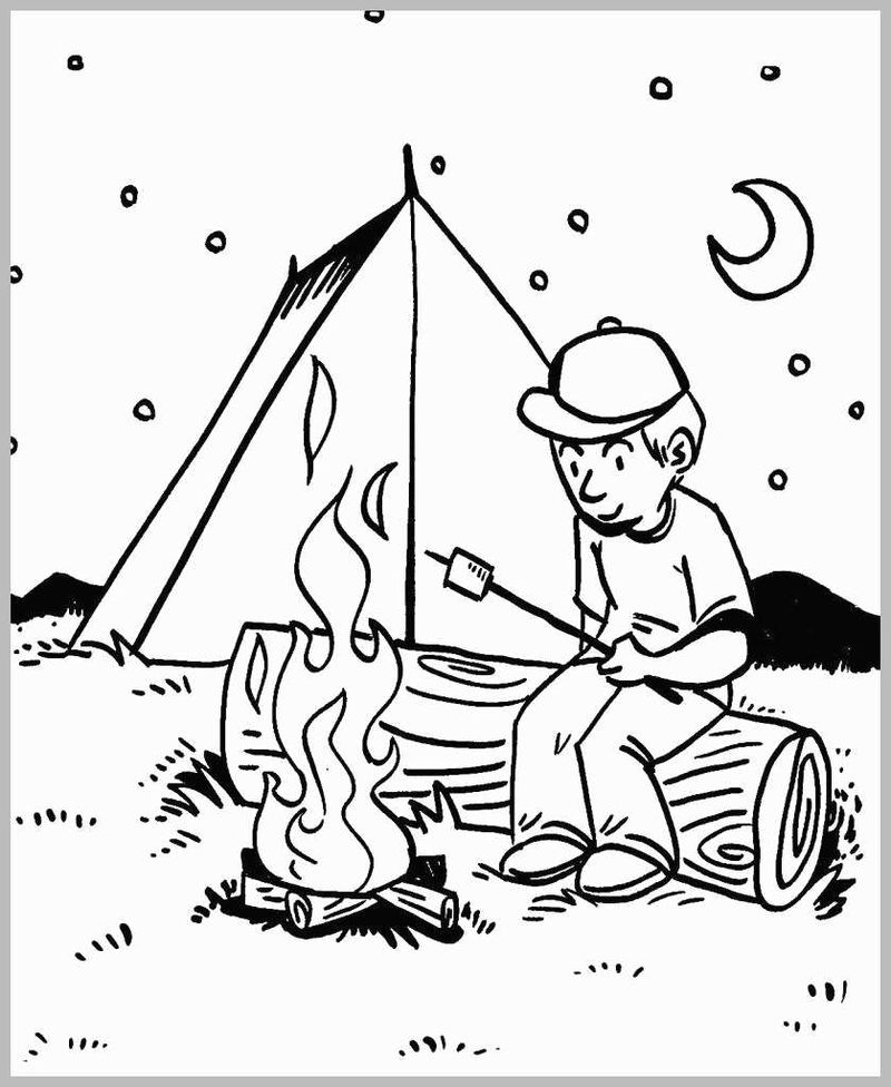 coloring book pages camping