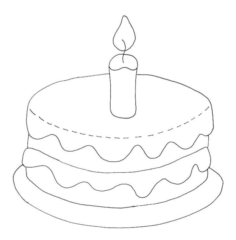 coloring pages cake with candles