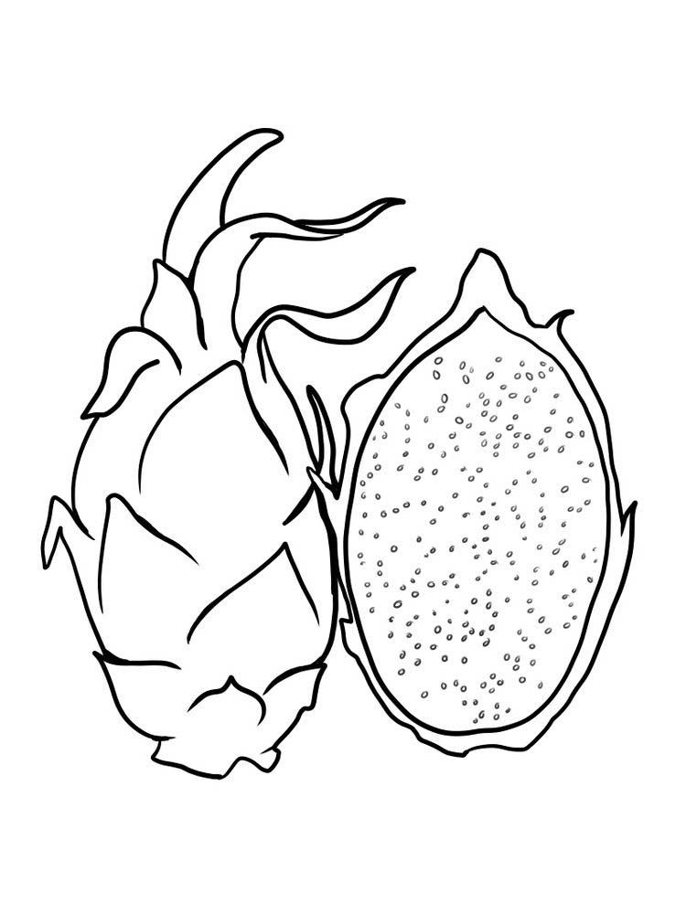 dragon fruit coloring page to print free